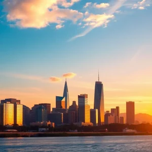 A depiction of California's skyline symbolizing business growth and tax reform.