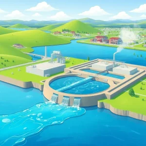 Water treatment plant in California providing clean water