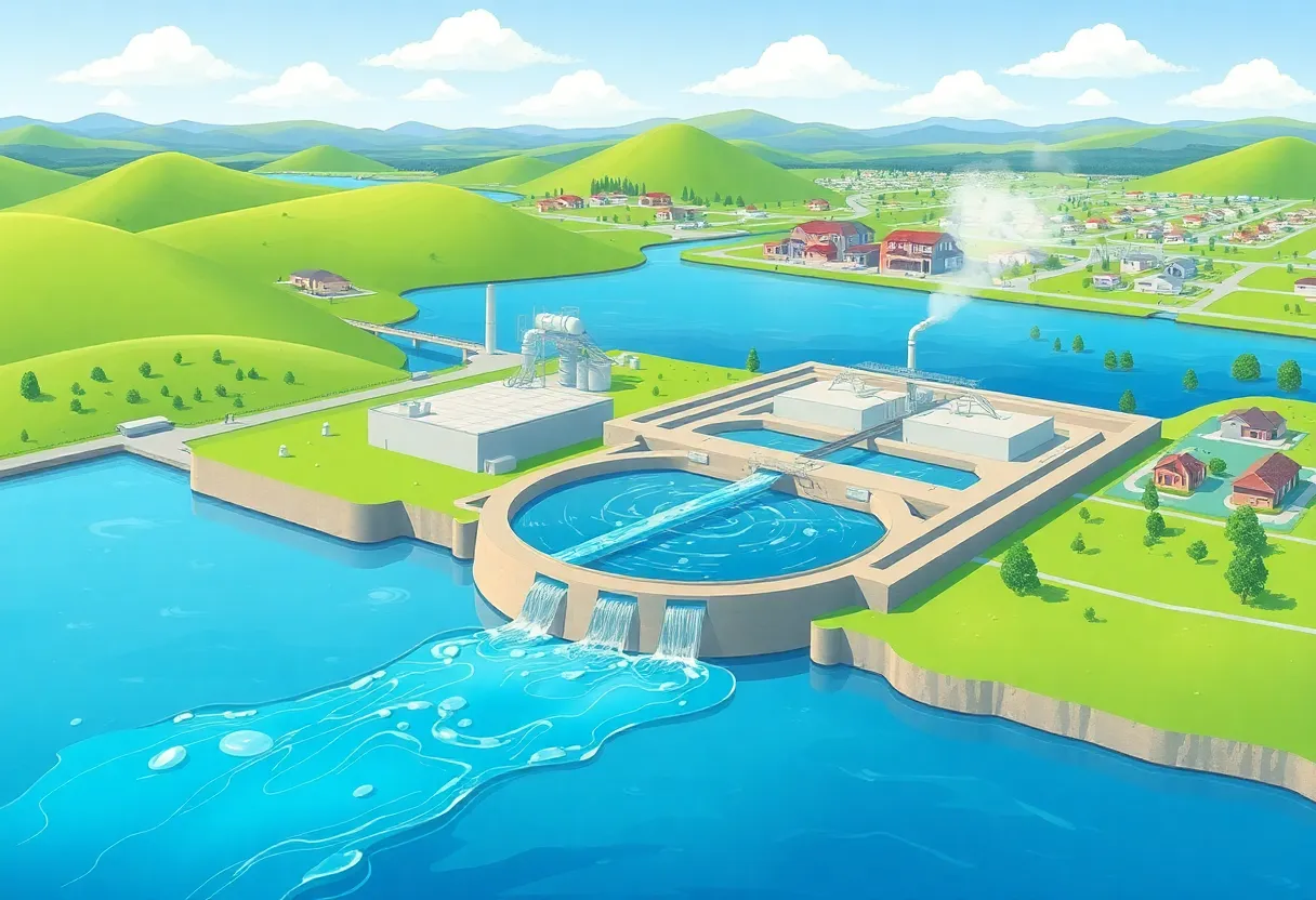 Water treatment plant in California providing clean water