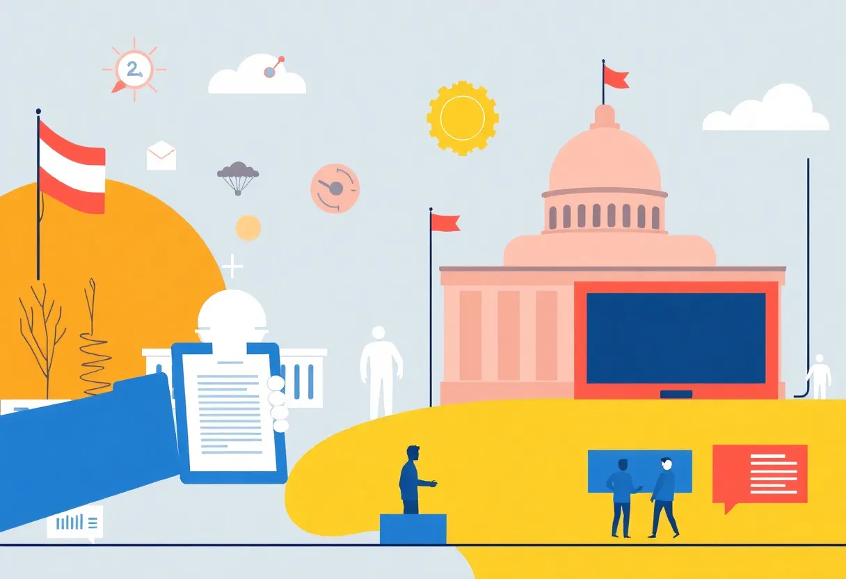 Illustration of political action and technology innovation