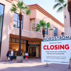 Nordstrom store at Santa Monica Place with closure sign