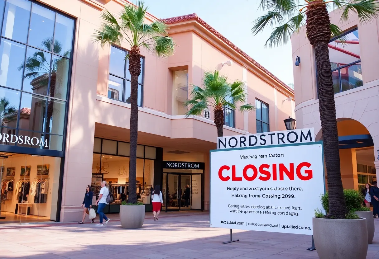 Nordstrom store at Santa Monica Place with closure sign