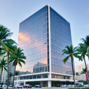 Rendering of Playboy Enterprises new luxury office building in Miami Beach.