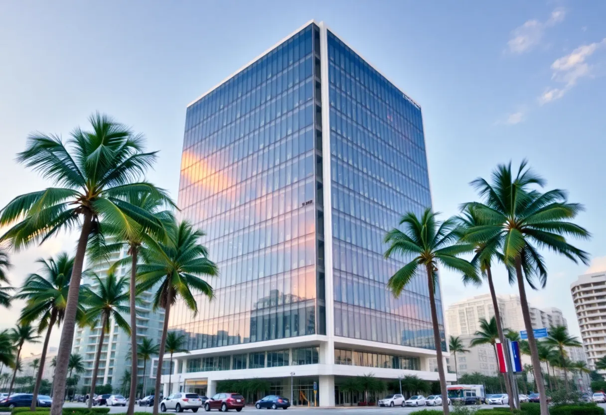 Rendering of Playboy Enterprises new luxury office building in Miami Beach.