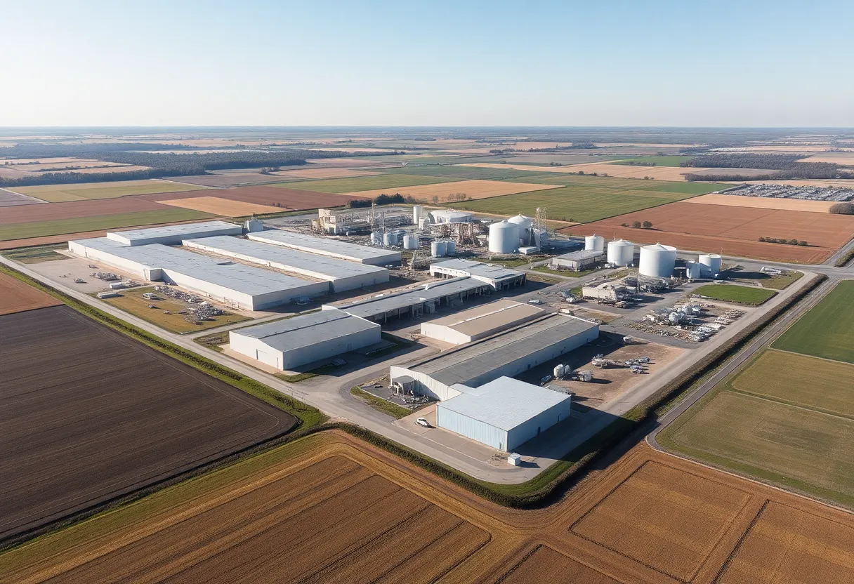 Aerial view of the Spreckels Sugar Company in Brawley, California