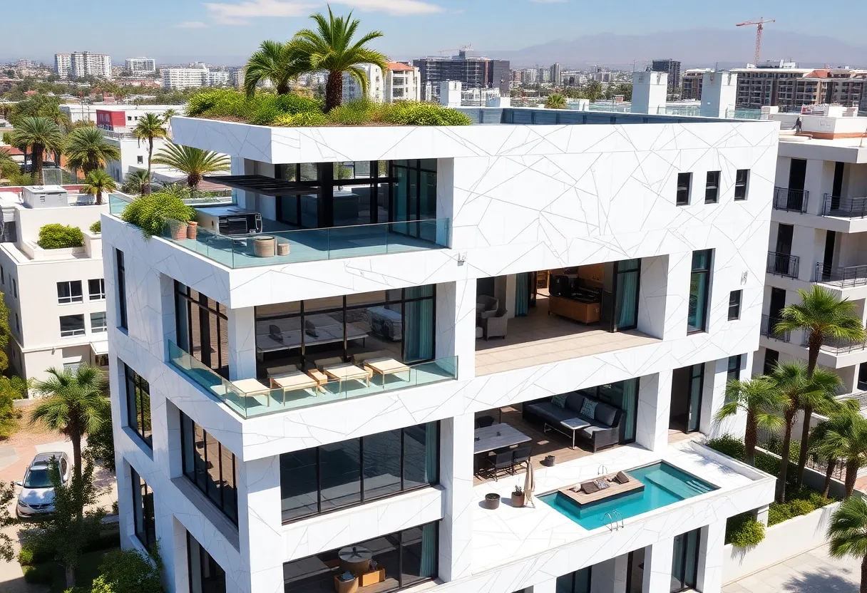 Render of Beverly Hills seven-story mixed-use development