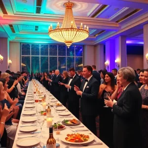 Guests at the Beverly Hills Police gala enjoying the event