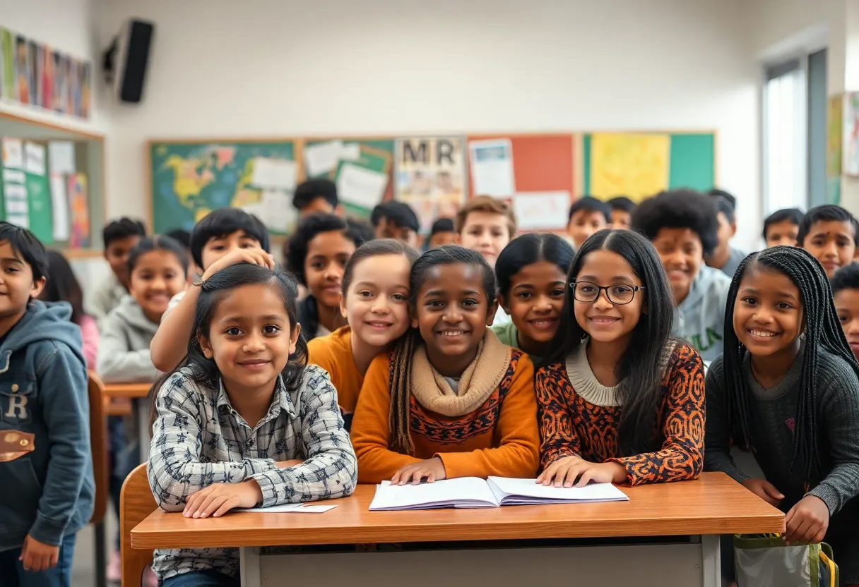 Students and teachers in a diverse Beverly Hills school environment