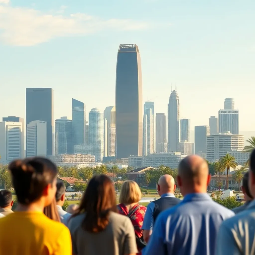 Modern city skyline showing new developments in Beverly Hills.