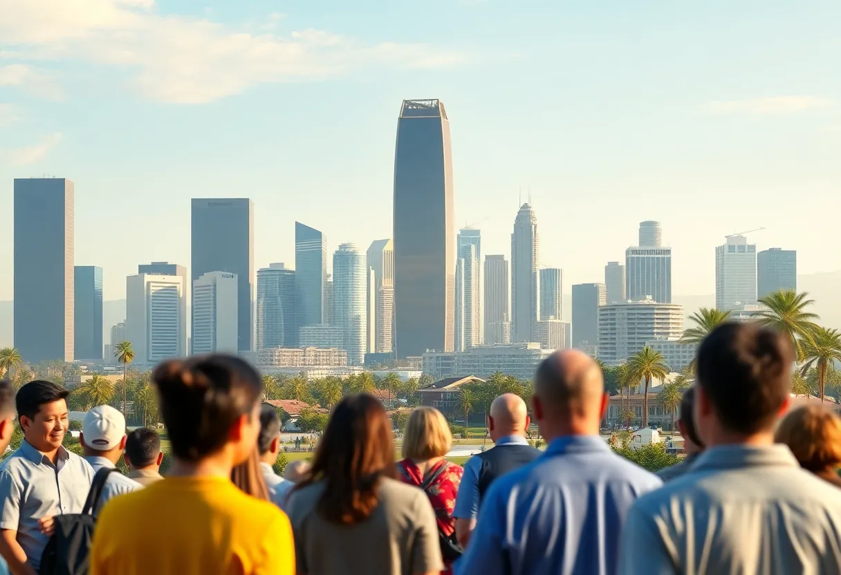 Modern city skyline showing new developments in Beverly Hills.