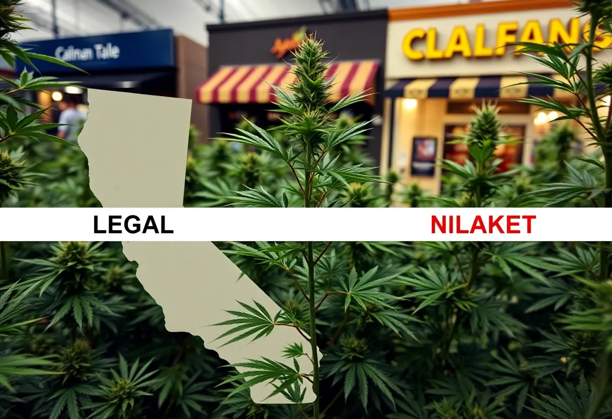 California cannabis industry overview with legal and illegal market contrast