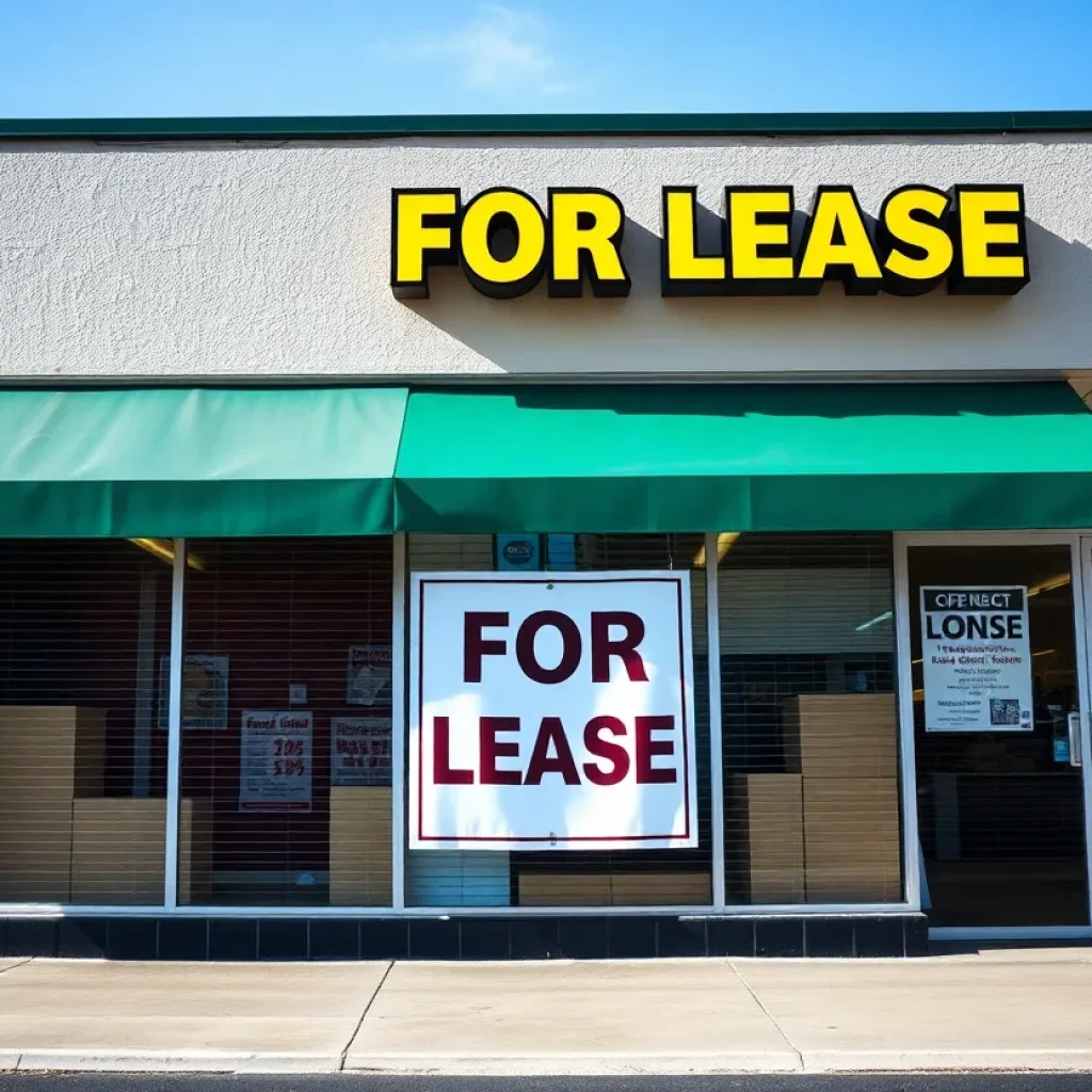 Closed retail store in California with a 'For Lease' sign