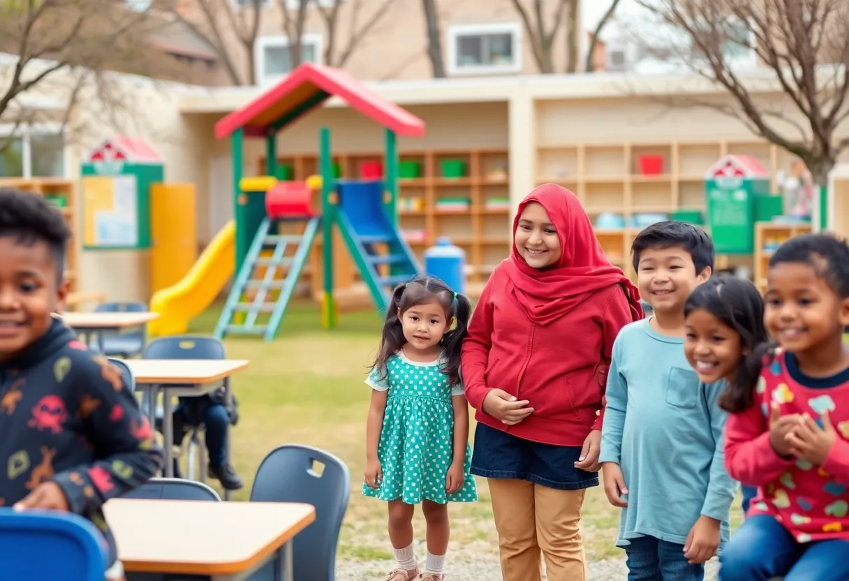 Playground and classrooms at El Rodeo Elementary School