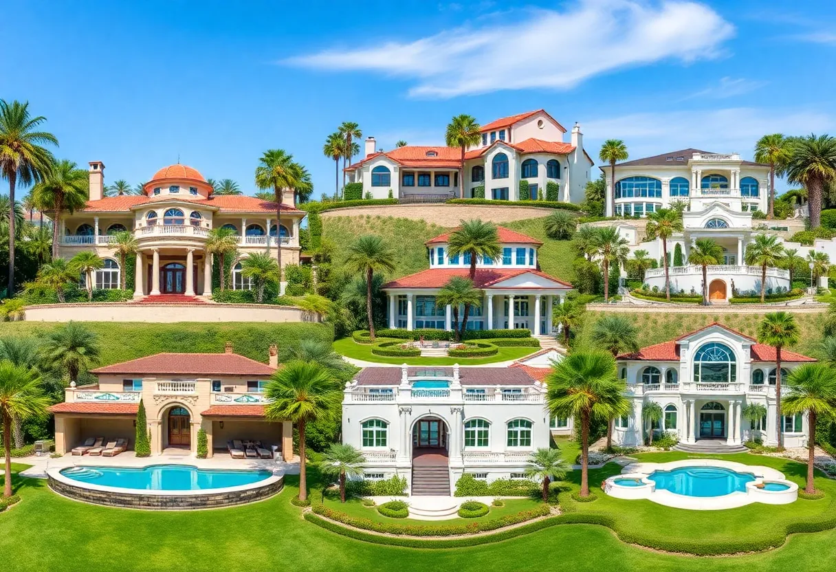 Collage of Beverly Hills luxury estates