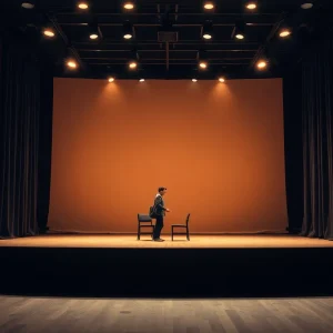 Stage setup for My Dad's Kid play