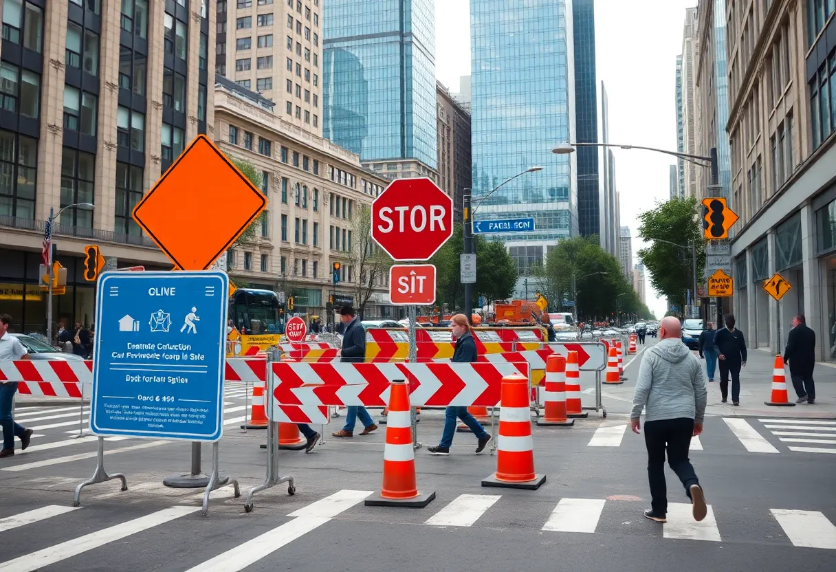 Construction work on North Canon Drive in Beverly Hills