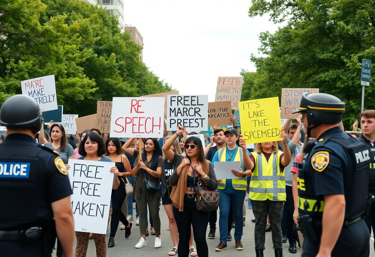 A diverse group of peaceful protestors advocating for their rights.