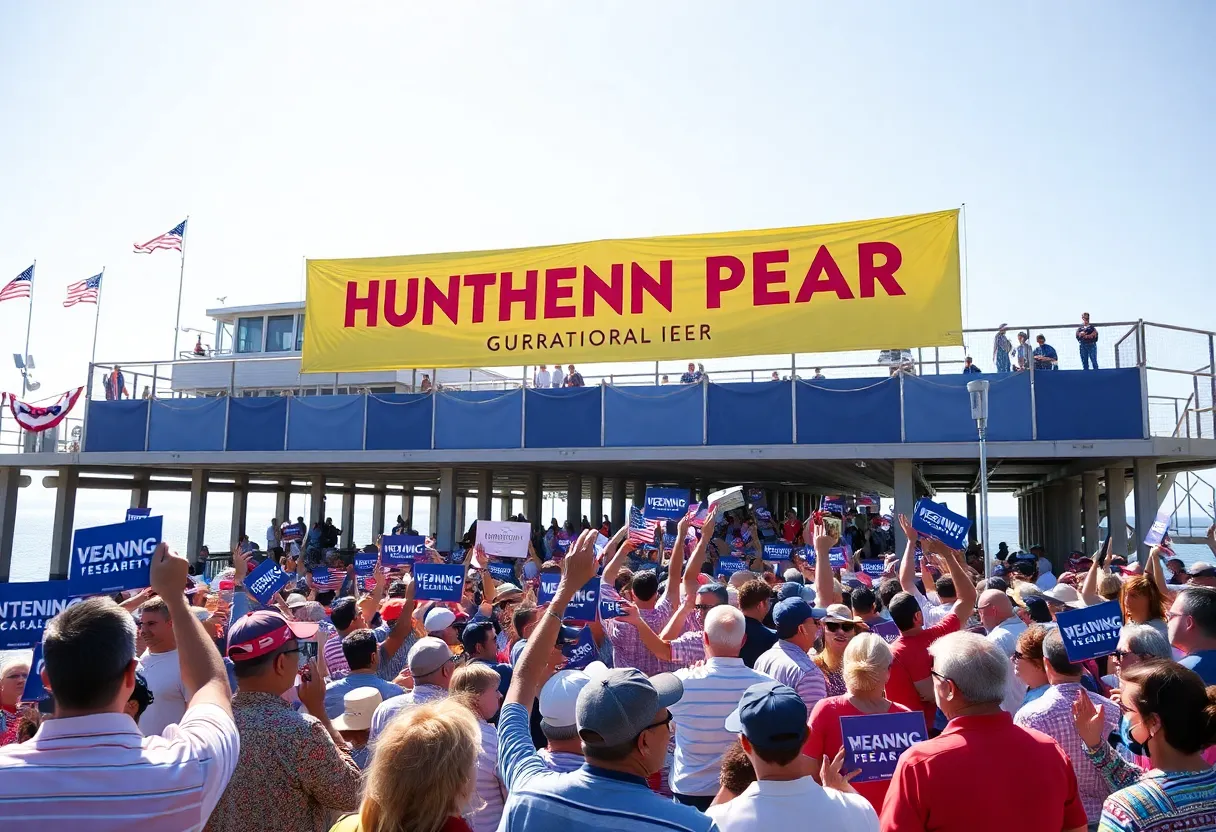 Crowd at Steve Hilton campaign rally at Huntington Beach