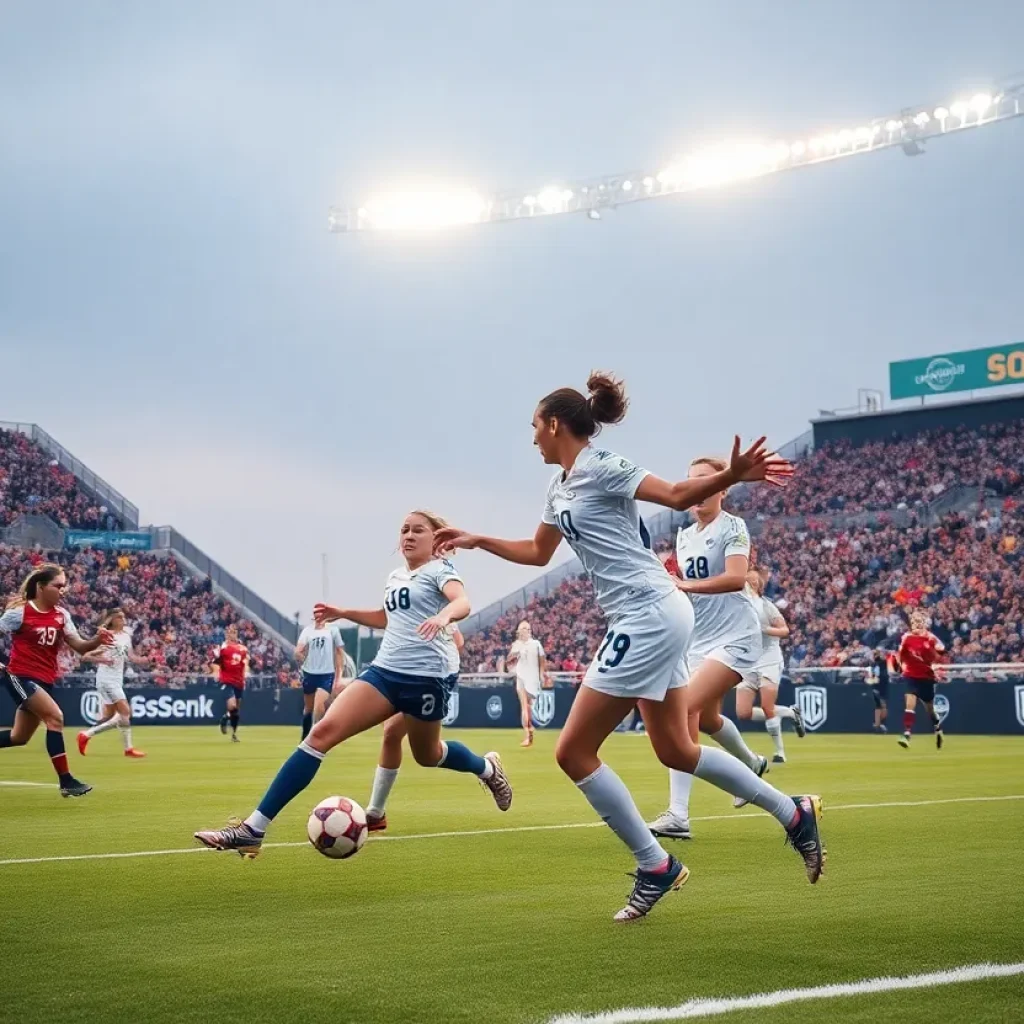 UCLA women's soccer team celebrates victory against Stanford