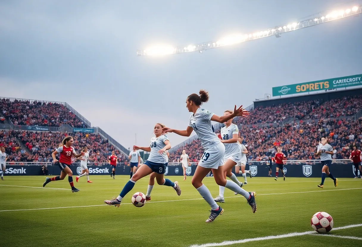 UCLA women's soccer team celebrates victory against Stanford