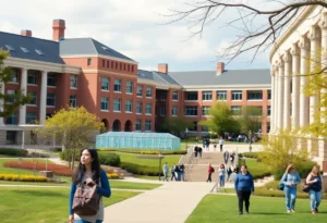 UCLA campus with students and research setup