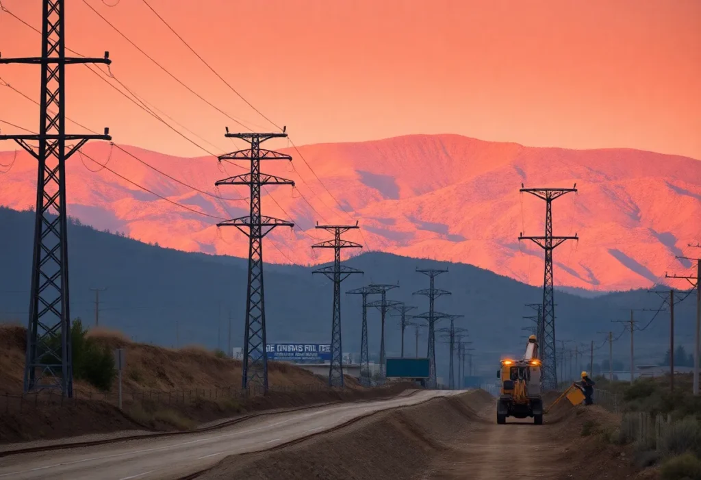 Installation of underground power lines in Southern California.