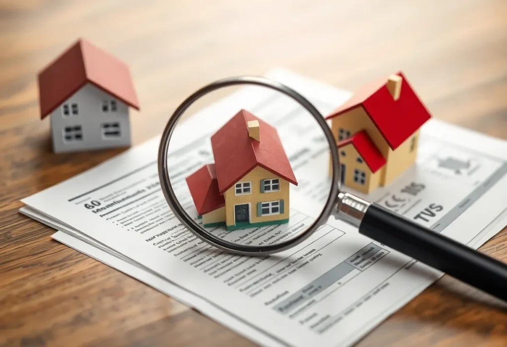 Magnifying glass on documents related to homelessness funding