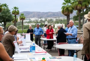 Residents of Beverly Hills participating in an evacuation drill