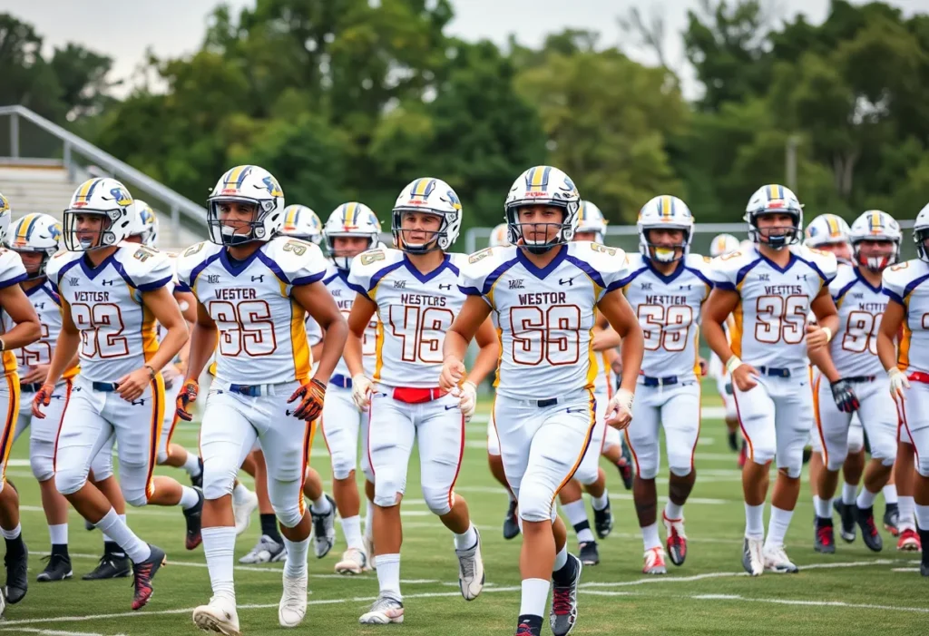 Beverly Hills High School varsity football team in new uniforms