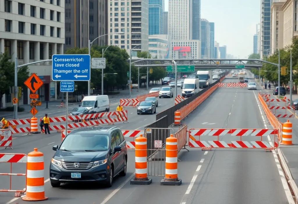 Construction on Wilshire Boulevard for D Line subway extension