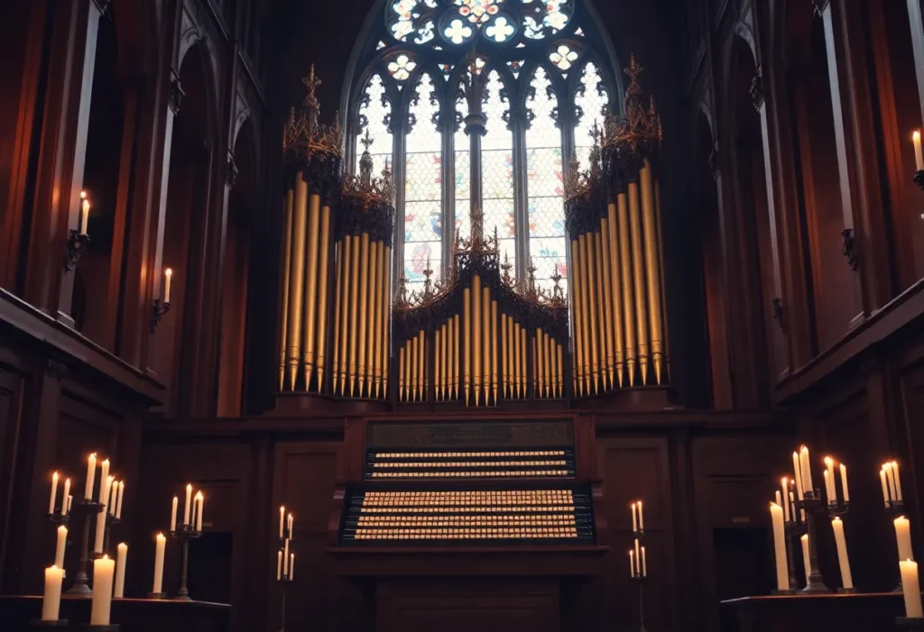 Interior of All Saints' Beverly Hills showcasing a grand organ