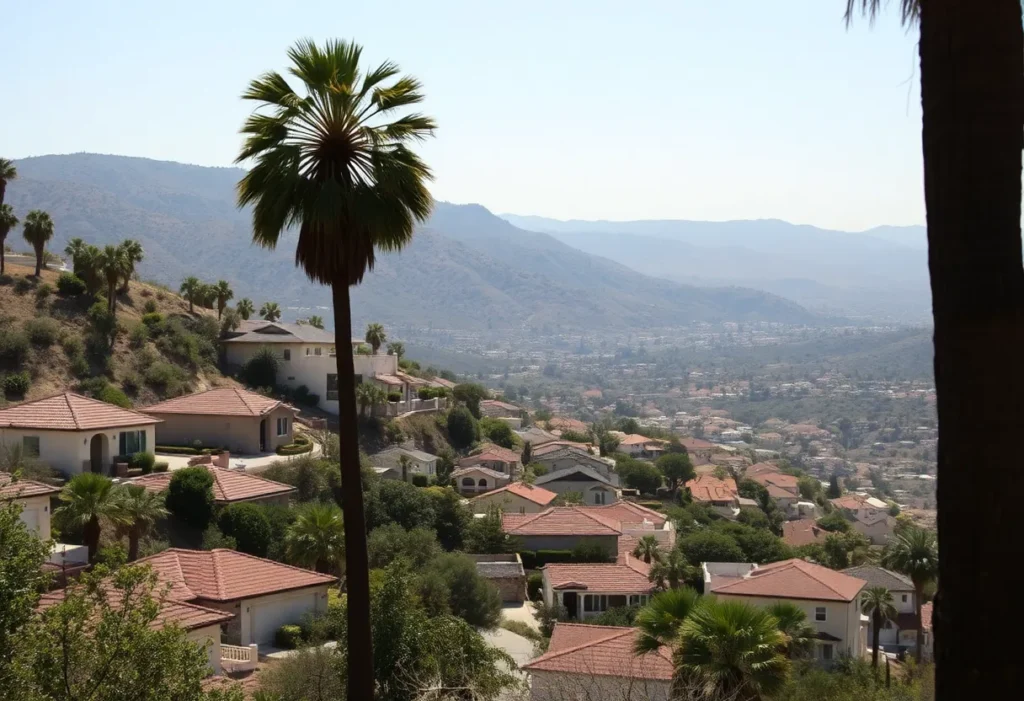 Aerial view of Southern California neighborhoods