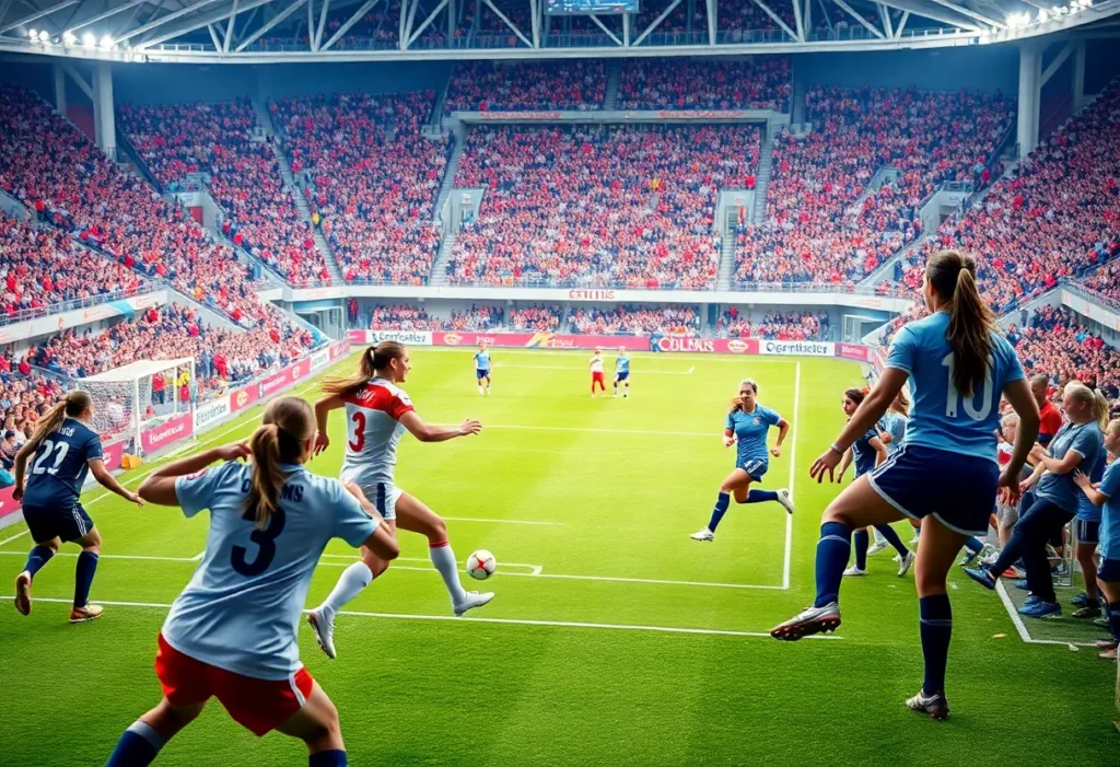 UCLA women's soccer team celebrating their victory on the field